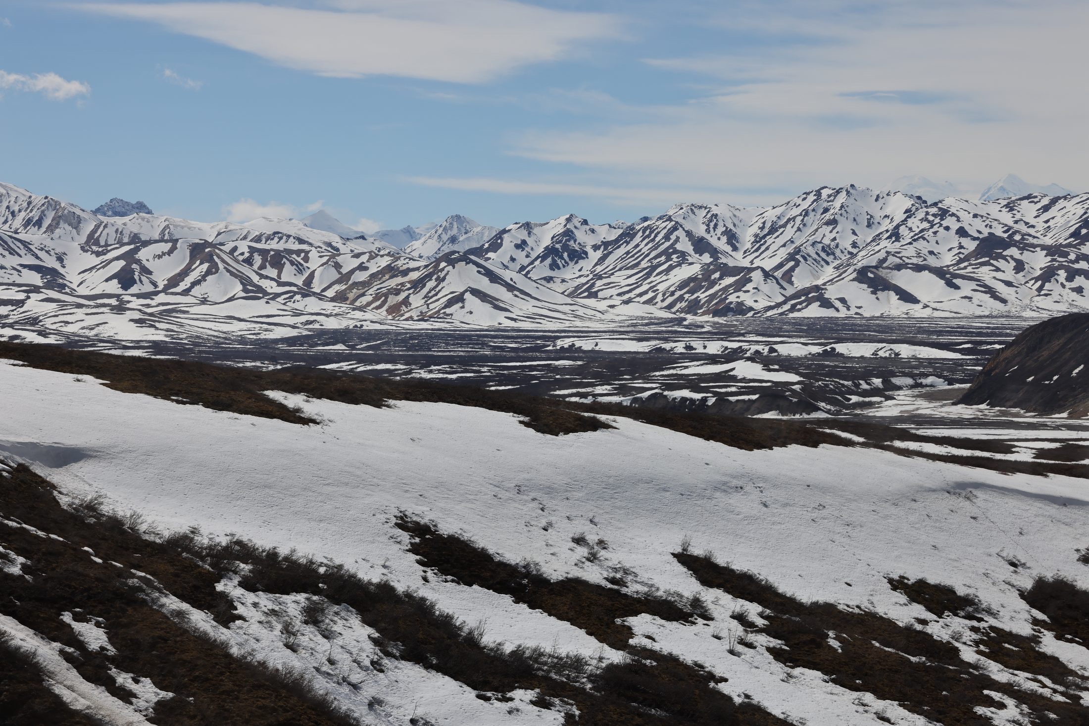 Snow-covered Alaska mountain range