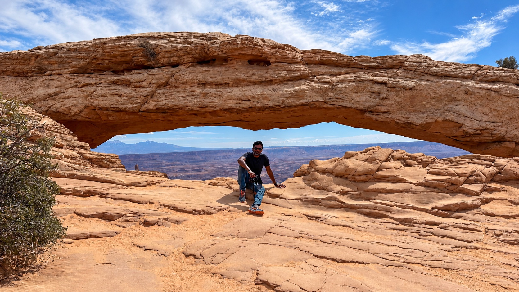 JP beneath Mesa Arch in Canyonlands National Park